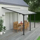 Palram - Canopia Olympia Grey Non-retractable Awning, (L)4.25m (H)3.05m (W)2.95m
