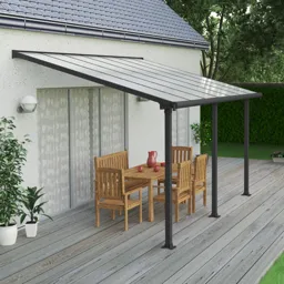 Palram - Canopia Olympia Grey Non-retractable Awning, (L)4.25m (H)3.05m (W)2.95m