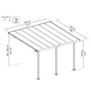 Palram - Canopia Olympia White Non-retractable Awning, (L)4.25m (H)3.05m (W)2.95m