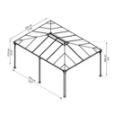 Palram - Canopia Martinique Grey Rectangular Gazebo, (W)4.93m (D)3.59m with Floor sold separately - Assembly required