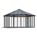 Palram - Canopia Garda Grey Hexagonal Gazebo, (W)5.17m (D)5.95m with Floor sold separately - Assembly required