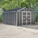 Palram - Canopia Yukon with WPC floor 11x17.2 Apex Dark grey Plastic Shed with floor