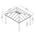 Palram - Canopia Dallas Grey Rectangular Gazebo, (W)4.26m (D)3.64m with Floor sold separately - Assembly required