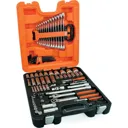 Bahco 103 Piece Combination Drive Hex Socket, Bit, Key and Spanner Set Metric - Combination