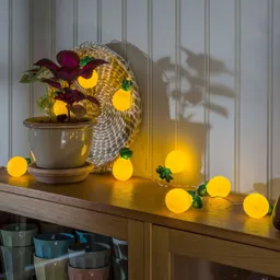 Pineapple LED string lights, battery-powered