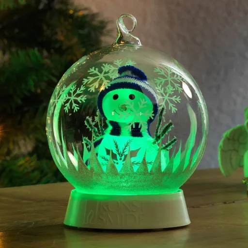 Snowman glass bauble LED decorative light