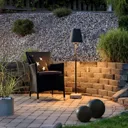 Lucca terrace light with ground spike, black