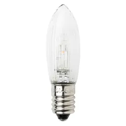 E10 0.3 W 14-55 V LED spare bulbs, 3-pack, candle