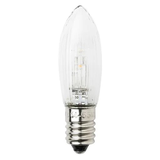 E10 0.3 W 14-55 V LED spare bulbs, 3-pack, candle