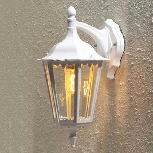 Firenze outdoor wall light, hanging, 48 cm, white