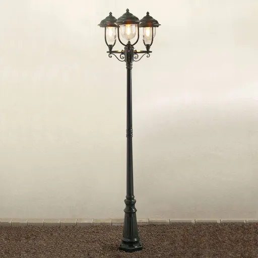 Parma lamp post 3-bulb in white