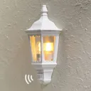 Firenze outdoor wall lamp half shell, sensor white
