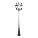 Parma lamp post 3-bulb, stainless steel roof