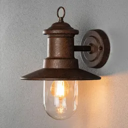 Napoli outdoor wall light, rusty brown