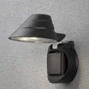 Prato LED outdoor spotlight, battery 16 cm wide