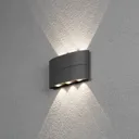 LED outdoor wall lamp, anthracite, 6-bulb