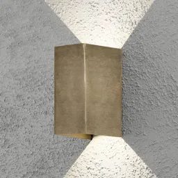 Cremona LED outdoor wall light 8cm wide, brass