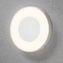 Round Carrara LED outdoor ceiling light in white