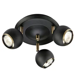 Black Coco ceiling light with round spots