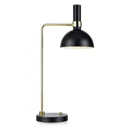 Dimmable Larry table lamp, black and brass