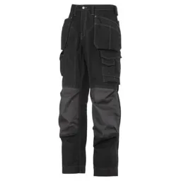 Snickers 3223 Mens Rip Stop Floor Layer Work Trousers - Black, 28", 30"