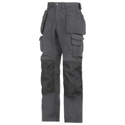 Snickers 3223 Mens Rip Stop Floor Layer Work Trousers - Black / Grey, 31", 30"