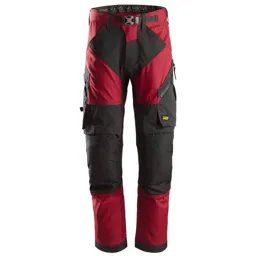 Snickers 6903 Flexiwork Work Trousers - Red / Black, 36", 28"