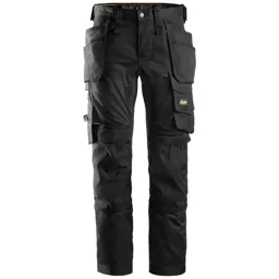 Snickers 6241 Allround Work Stretch Slim Fit Trousers Holster Pockets - Black, 31", 32"