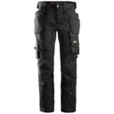 Snickers 6241 Allround Work Stretch Slim Fit Trousers Holster Pockets - Black, 34", 32"