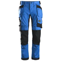 Snickers 6241 Allround Work Stretch Slim Fit Trousers Holster Pockets - Blue, 48", 34"