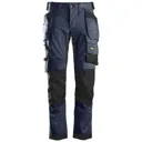 Snickers 6241 Allround Work Stretch Slim Fit Trousers Holster Pockets - Navy Blue, 34", 32"