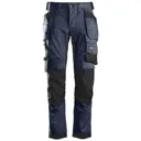 Snickers 6241 Allround Work Stretch Slim Fit Trousers Holster Pockets - Navy Blue, 38", 32"