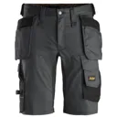 Snickers 6141 Allround Work Stretch Slim Fit Holster Pockets Shorts - Grey / Black, 41"