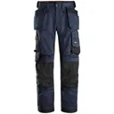 Snickers 6251 Allround Work Stretch Loose Fit Trousers Holster Pockets - Navy / Black, 35", 37"