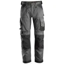 Snickers 6351 Allround Work Stretch Loose Fit Trousers - Steel Grey / Black, 35", 32"