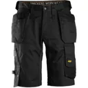 Snickers 6151 Allround Work Stretch Loose Fit Holster Pockets Shorts - Black, 47"