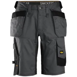 Snickers 6151 Allround Work Stretch Loose Fit Holster Pockets Shorts - Grey, 39"