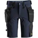 Snickers 6108 Lite Work Detachable Holster Pockets Shorts - Navy / Black, 50"