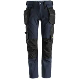 Snickers 6208 Lite Work Stretch Trousers Holster Pockets - Navy / Black, 35", 35"