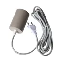 Slim E27 socket with cable, grey