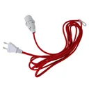 Lacy E14 socket with cable, black and white