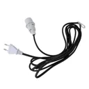 Lacy E14 socket with cable, black and white