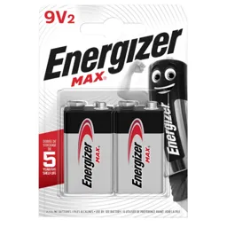 Energizer Max 9v Batteries - Pack of 2