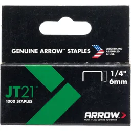 Arrow Staples for JT21 / T27 Staple Guns - 6mm, Pack of 1000