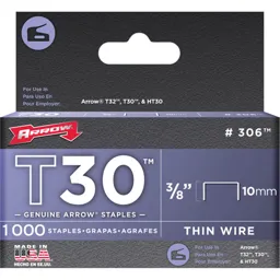 Arrow T30 Staples - 10mm, Pack of 5000