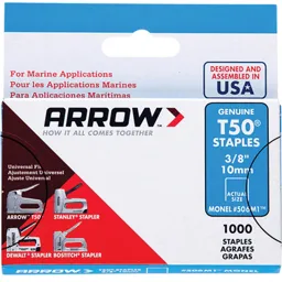 Arrow T50M Monel Staples - 10mm, Pack of 1000