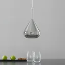 Lila hanging light, glass, one-bulb, smoky grey