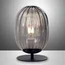 Infinity table lamp with a curved glass lampshade