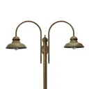 Luca lamp post, brass, antique copper, 2-bulb