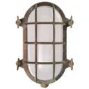 Oval bulkhead light Hook - brass